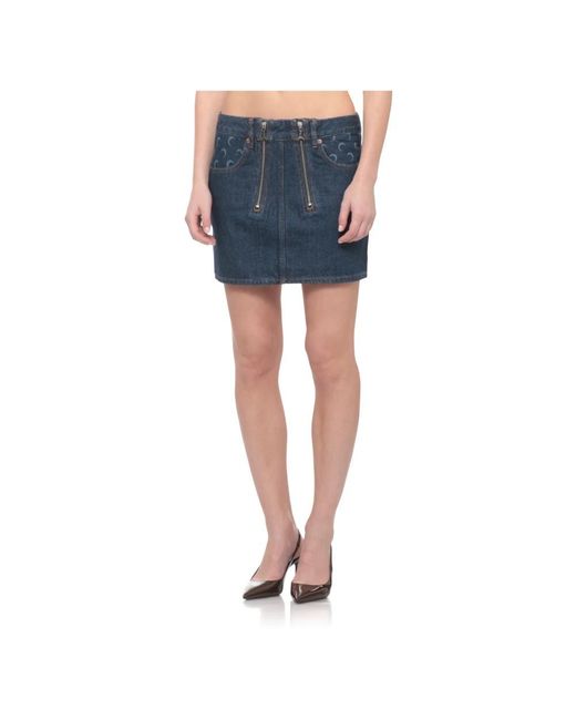 MARINE SERRE Blue Denim Skirts