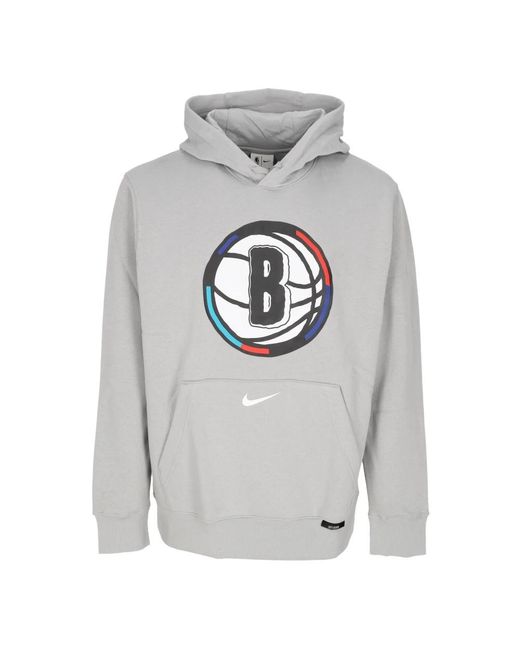 Nike Fitness ,Grijs ,Katoen Brooklyn Nets City Edition Hoodie in het Gray voor heren