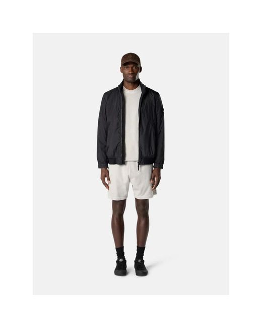 Stone Island Jassen ,Zwart ,Nylon Crinkle Reps Ny Jacket in het Black voor heren