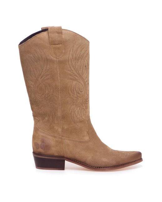 Felmini Brown Cowboy & Biker Boots