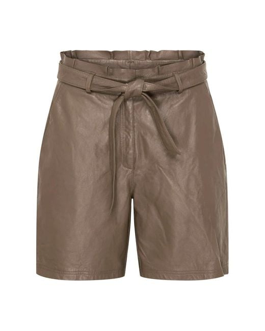Btfcph Korte Broeken ,Grijs ,Leer Leren Shorts in het Gray