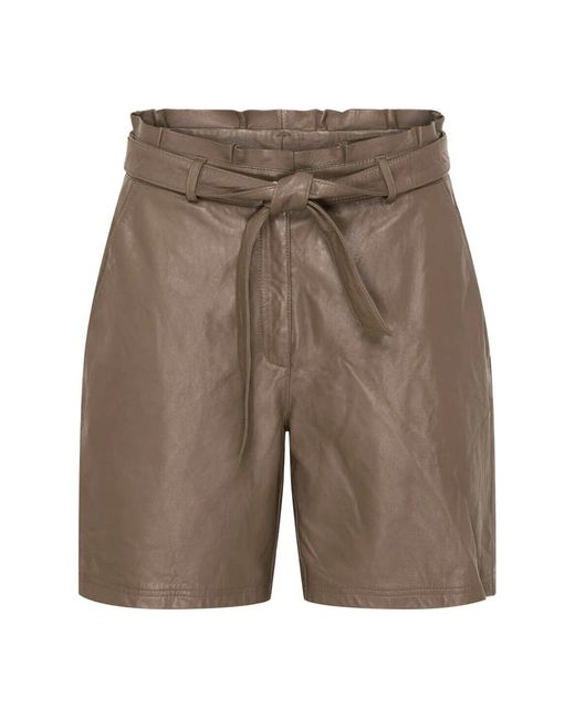 Btfcph Korte Broeken ,Grijs ,Leer Leren Shorts in het Gray