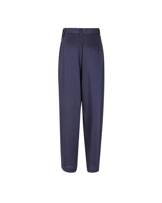 Yohji Yamamoto Blue Twill Hose Mit Reißverschluss