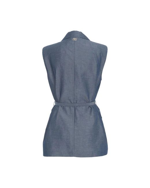 Liu Jo Blue Blaue Blazer Mit Taillengürtel