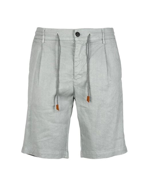Eleventy Leinen Baumwolle Bermuda Shorts in Gray für Herren
