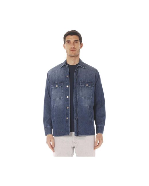 Tintoria Mattei 954 Blue Denim Shirts for men
