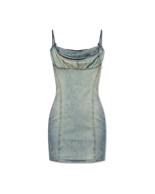 DIESEL Kleedjes ,Blauw ,Denim Denim Jurk in het Green