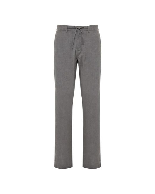 Canali Gray Straight Trousers for men