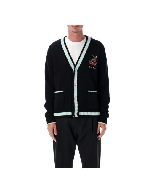 Casablanca Truien & Vesten ,Zwart ,Wol Zwart Gebreide Kleding Aw 25 Vest in het Black voor heren