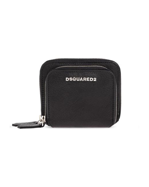 DSquared² Accessoires ,Zwart ,Leer Logo Wallet in het Black
