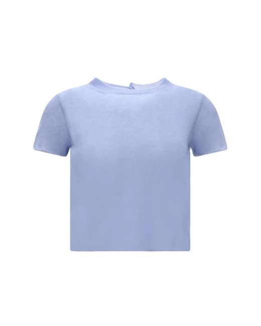Haikure Alpaca T-Shirt Met Knoopsluiting in het Blue