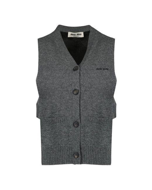 Miu Miu Gray Waistcoats