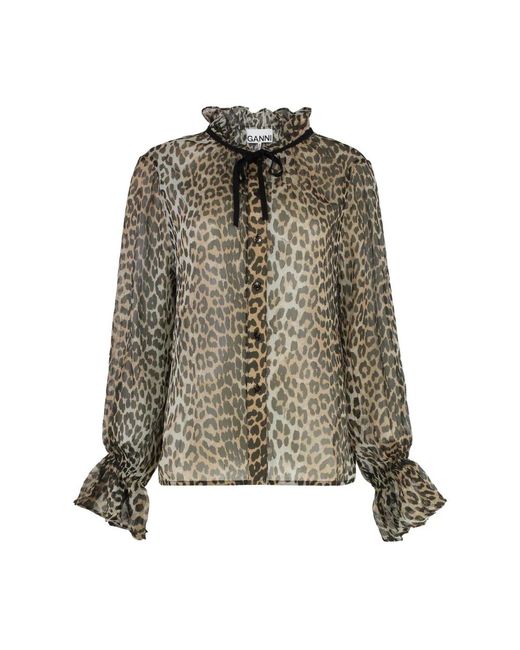 Ganni Green Blouses