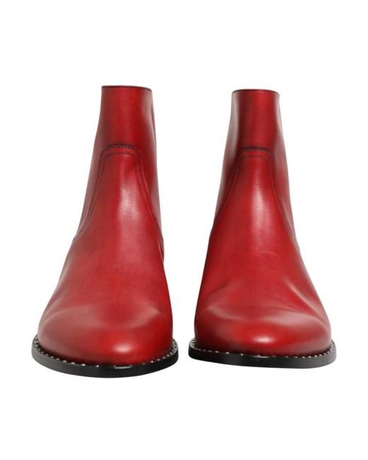 Dolce & Gabbana Red Ankle Boots for men