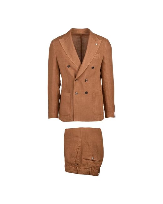 L.b.m. 1911 Brown Double Breasted Suits for men