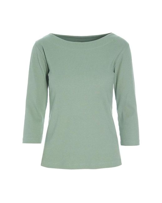 Bitte Kai Rand Ribgebreide Blouse Met 3/4 Mouwen in het Green