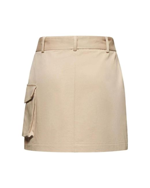 Silvian Heach Natural Baumwollminirock Mit Lochstickerei Und Cargotaschen