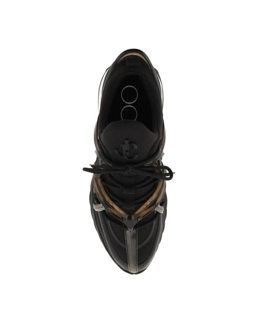 Jimmy Choo Leder- und Stoff-Sneakers in Black für Herren