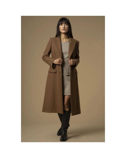 Kocca Jassen ,Bruin ,Stijlvolle Blazer Stijl Jas Met Revers in het Brown
