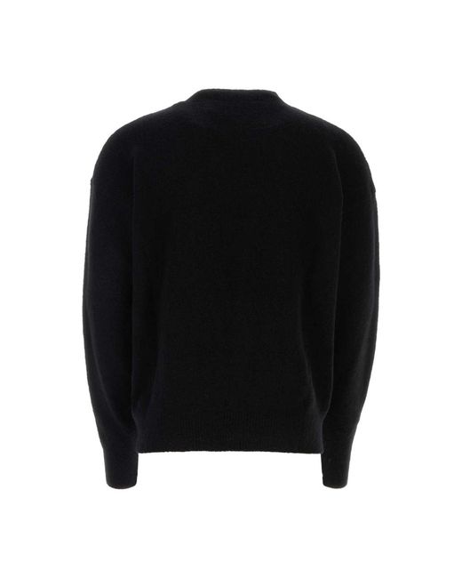 Palm Angels Black Round-Neck Knitwear for men