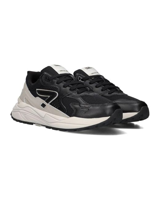 Hub Black Schwarze Low-Top Sneakers Grid-W