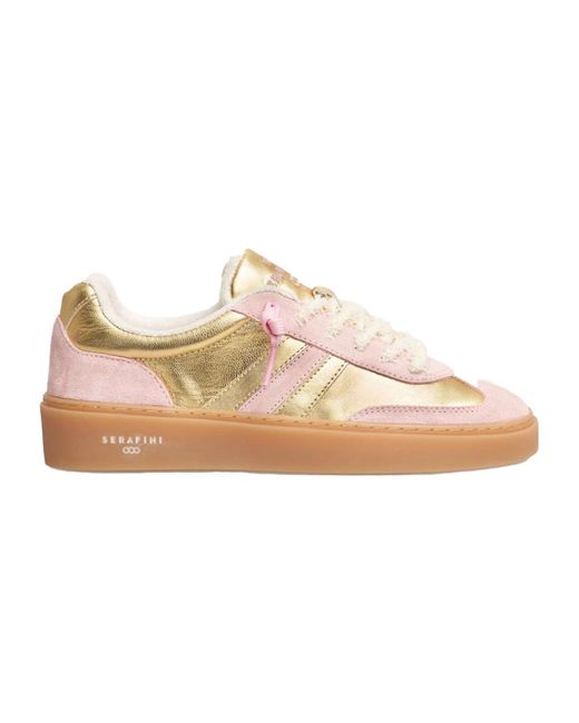 Serafini Pink Goldene court sneakers ss24 kollektion