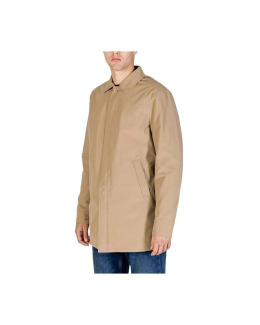 Aquascutum Jassen ,Leer Trenchcoats in het Natural voor heren