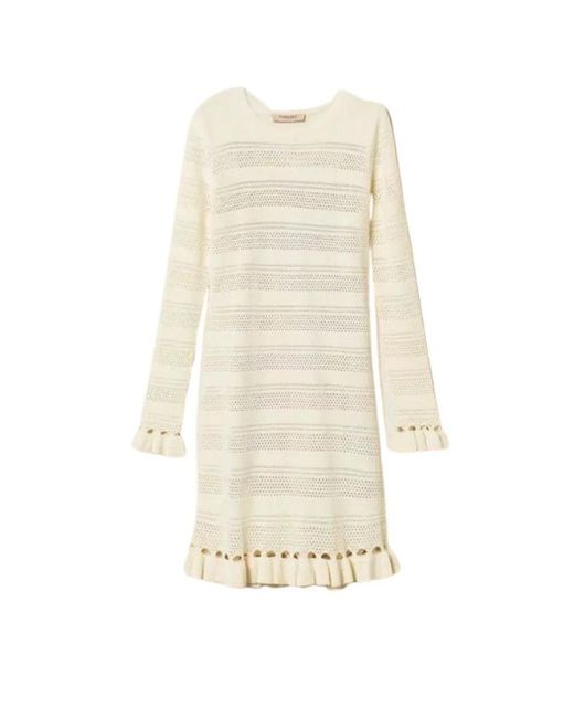 Twinset Natural Knitted Dresses