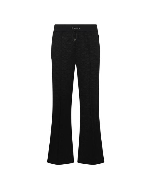 Philipp Plein Broeken ,Zwart ,Katoen Tracksuit Joggers Jacquard Monogram in het Black voor heren