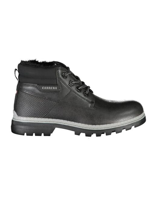 Carrera Black Lace-Up Boots