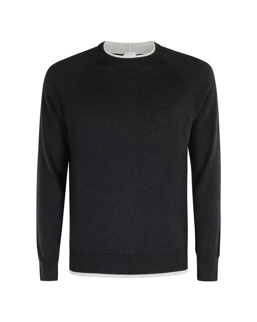 Eleventy Black Round-Neck Knitwear for men