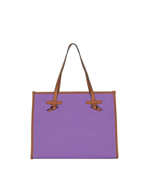 Gianni Chiarini Purple Canvas shopping bag marcella style