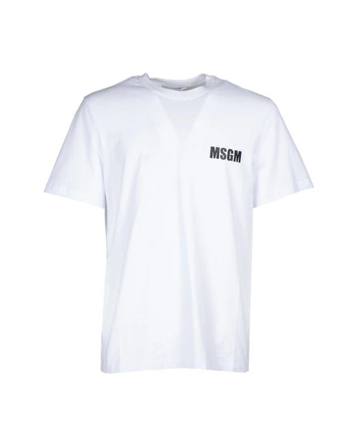 MSGM White T-Shirts for men
