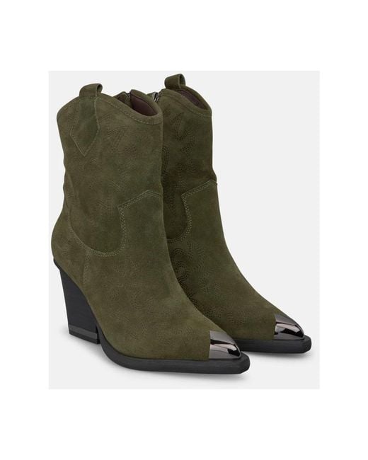 Alma En Pena. Green Cowboy & Biker Boots