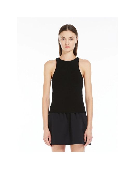 Max Mara Black Sleeveless Tops