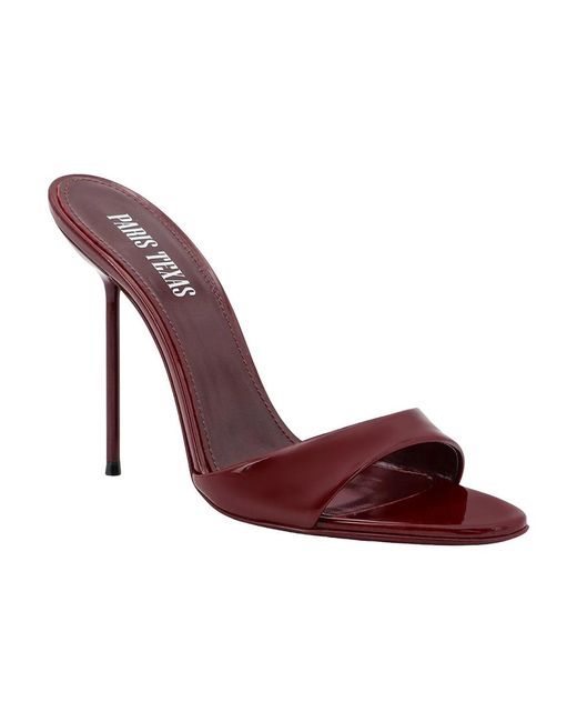 Paris Texas Red Heeled Mules