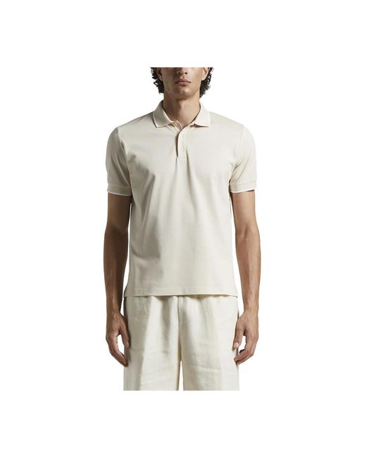 Peserico Leichtes Supima-Baumwoll-Piqué-Poloshirt in Natural für Herren