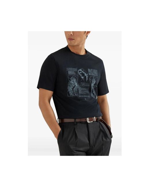 Brunello Cucinelli Black T-Shirts for men