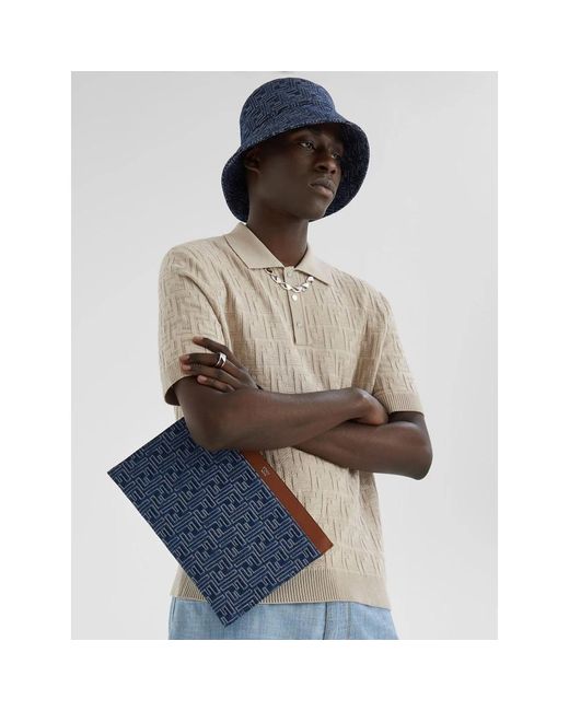 Fendi Accessoires ,Blauw ,Denim Blauwe Denim Bucket Hat Made in het Blue voor heren