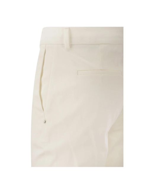 Sportmax White Cropped trousers,straight trousers