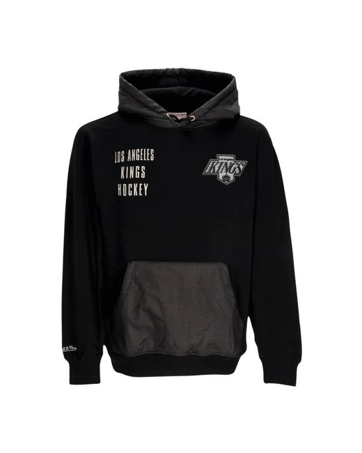 Mitchell & Ness Vintage logo fleece hoodie original teamfarben in Black für Herren
