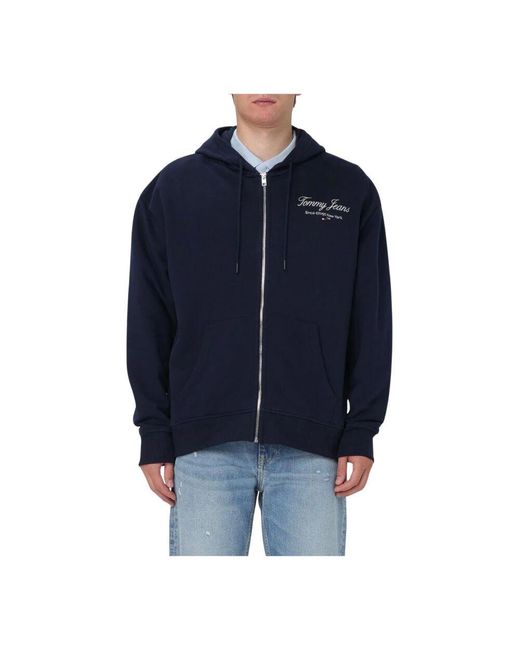 Tommy Hilfiger Blaue Zipup Hoodie Lockerer Schnitt in Blue für Herren