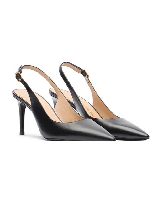 Stuart Weitzman Schoenen ,Zwart ,Leer Power Slingback 75 in het Blue
