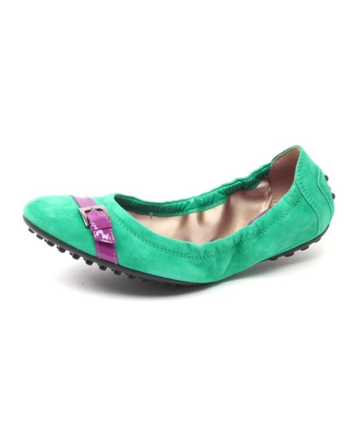 Tod's Green Ballerina Shoes