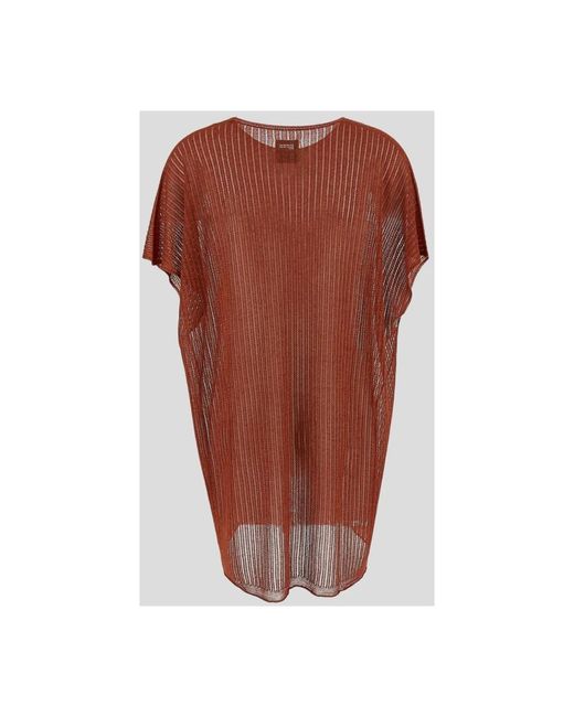 Fisico Brown Gestricktes Kaftan Kleid