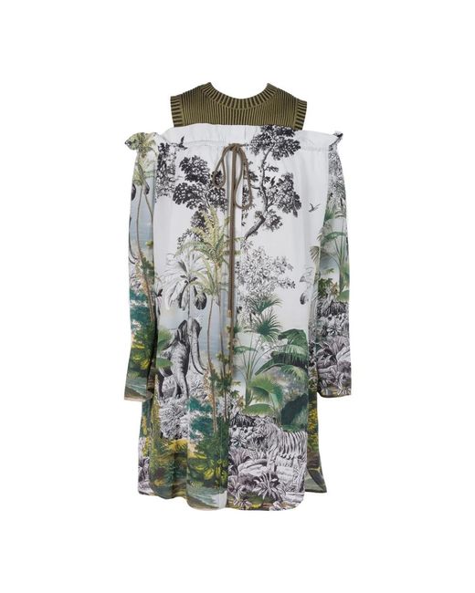 Alberta Ferretti Gray Short Dresses
