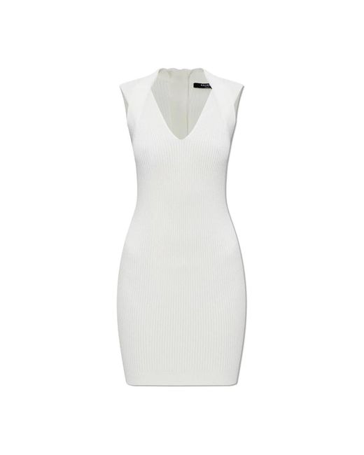 Balmain Geribbelde Jurk in het White