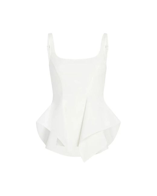 Khaite White Sleeveless Tops