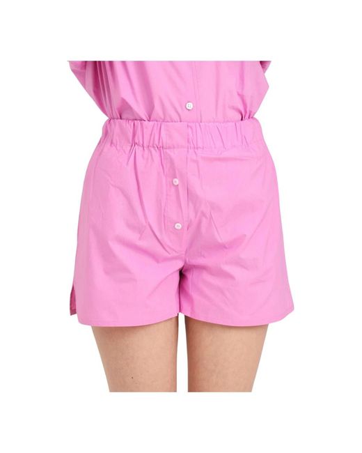 hinnominate Pink Rosa -shorts mit vorderen knöpfen