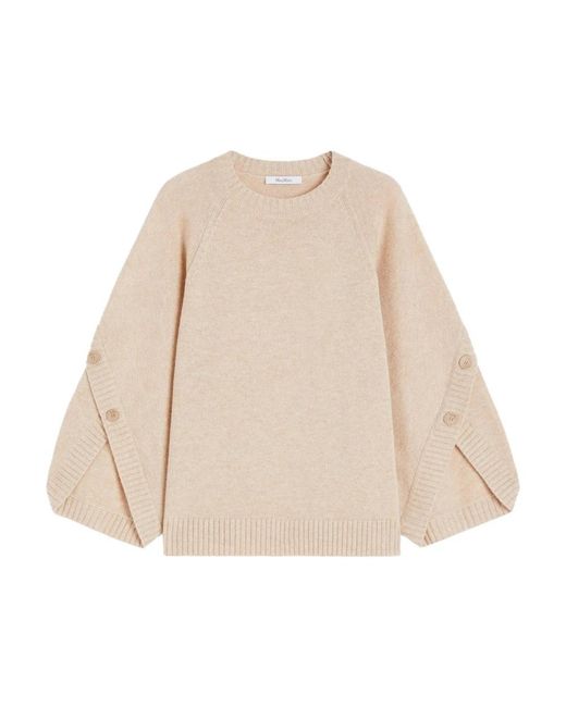 Max Mara Natural Round-Neck Knitwear